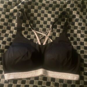 Victoria Sport Black Sports Bra with Metallic trim 36C